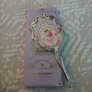 Flower Knows Violet Strawberry Rococo Hand Mirror